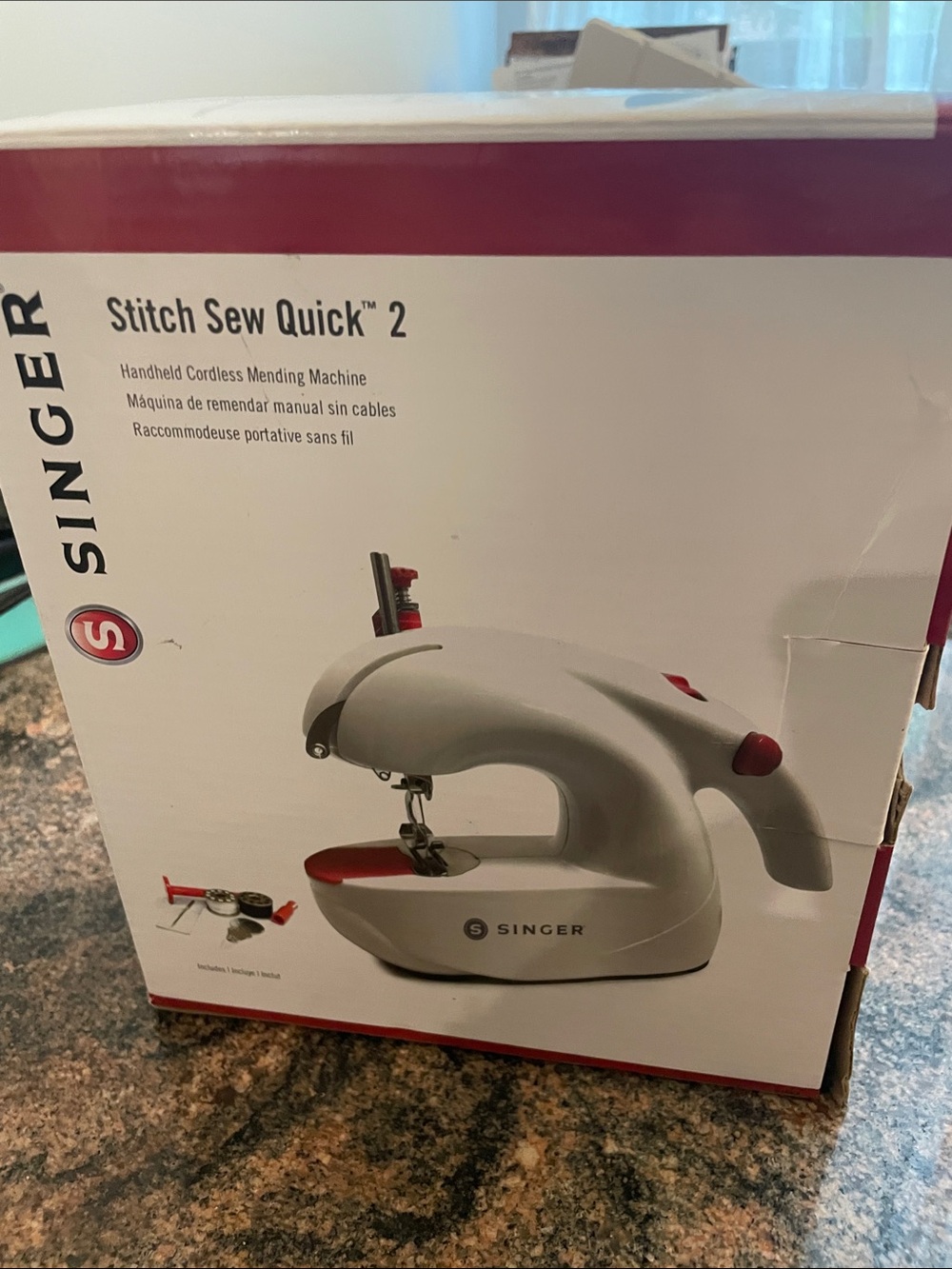 Singer Stitch Sew Quick 2 Handheld Cordless Mending Machine - White/Red